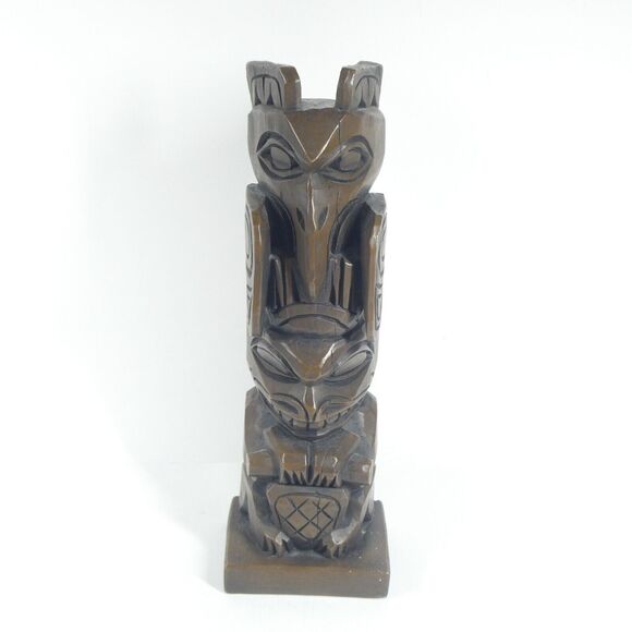 Totem Pole Statue 13" Tall Vintage Ceramic Ye Olde Curiosity Shop Seattle PNW - Picture 1 of 9